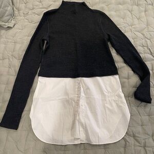 Theory Charcoal Long Sleeve Top